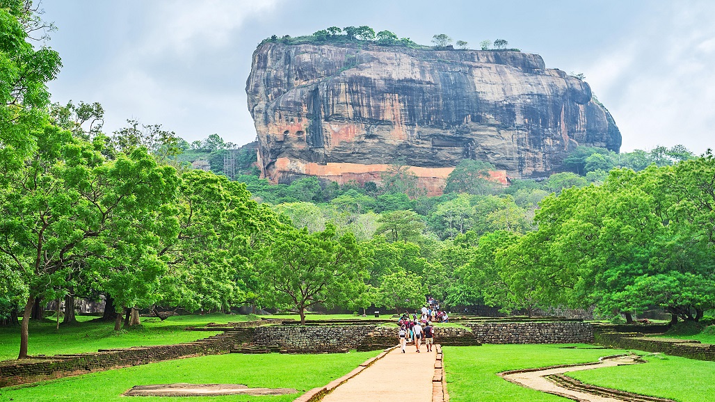 HYCEEH SIGIRIYA, SRI LANKA - NOVEMBER 27, 2016: The tour to Sigiriya is the best way to enjoy the tropic nature, unique landscapes and ancient architecture,