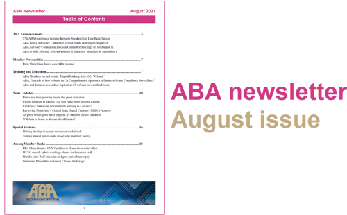 ABA newsletter – August issue