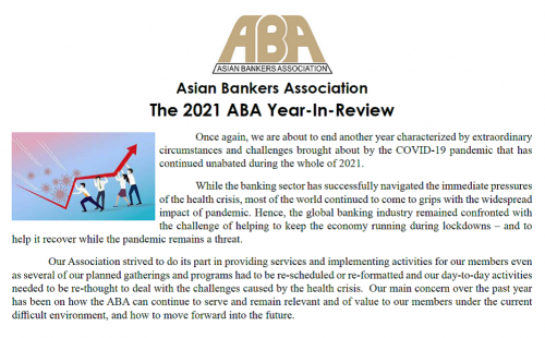 ABA 2021 Year-End Review is available here